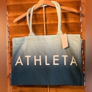 Athleta Gradient Blue Canvas Tote Bag